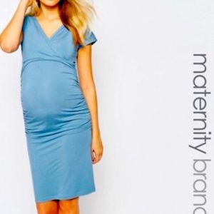 Isabella Oliver Maternity Wrap Front Bodycon Dress